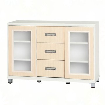 文創集-南亞塑鋼     宮崎 南亞塑鋼4.8尺雙側拉門三抽斗櫃/收納櫃-142.7x40.8x84cm免組