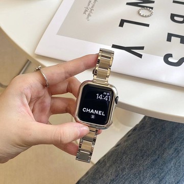 Apple Watch 星光色不鏽鋼錶帶 女士錶帶 不鏽鋼錶帶S8 S6 S7 SE 41mm 40mm 44mm