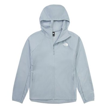 The North Face 北臉 外套 女 運動連帽外套 防風 抗UV W FLYWEIGHT BREEZE WIND 灰藍 NF0A8G77FM2