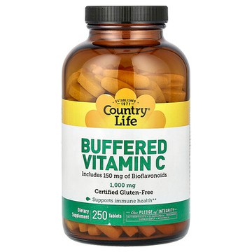 Country Life, 緩釋維生素 C，1,000 毫克，250 片