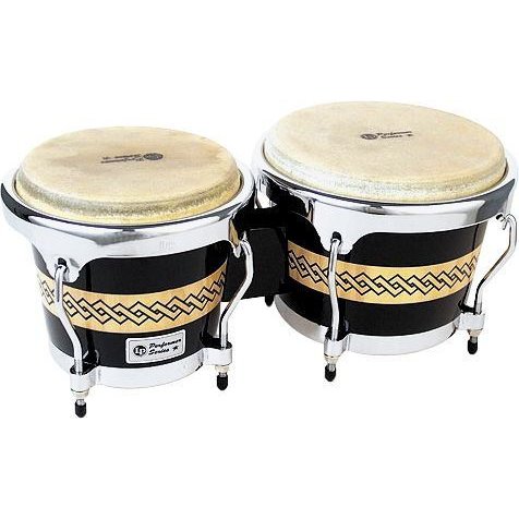 LP LPP601 Performer Series Bongos Black Natural Chrome Hardware