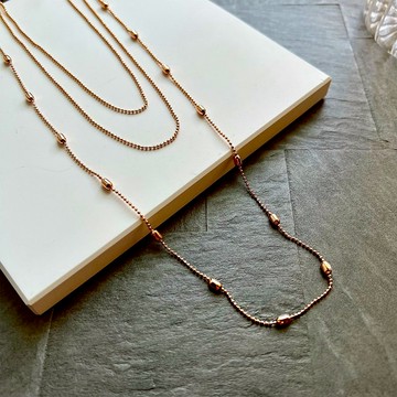 米珠閃耀三層裸鍊(共三色)