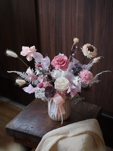 【遇見恆久】甜霧花園永生花盆栽 開幕祝賀盆栽