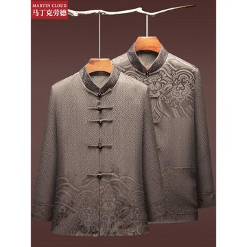 唐裝男中老年人爸爸媽媽父母外套爺爺奶奶情侶裝棉襖過壽生日夾克