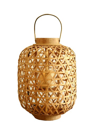 天然原木色裝飾燈籠落地桌面燭臺 樣板間陽臺客廳民宿燈110YJ 公司貨 快速寄出