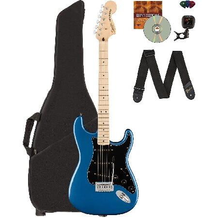 Fender Squier Affinity Stratocaster Lake Placid Blue Bundle with Gig Bag, Tuner, Strap, Picks, and Austin Bazaar Instructional DVD