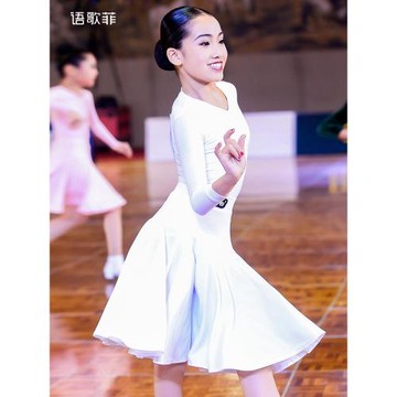 語歌菲拉丁舞比賽服無魚骨體協賽事加分規定服女童專業高端新款夏