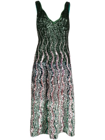 Mary Katrantzou - sequin detailing dress - women - Polyester - 8 - Green
