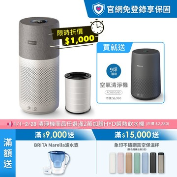 ★買大送小+三年份濾網★飛利浦抗敏奈米級空氣清淨機(AC3033/86)-適用22坪