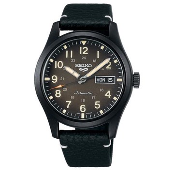 【SEIKO】精工 5 Sports系列 經典 SRPG41K1 數字 皮革錶帶 機械男錶 4R36-10A0C 黑 39.4mm