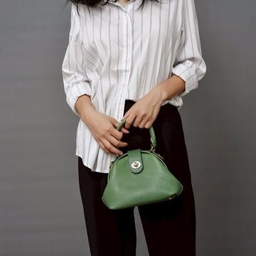 【切线派】圆弧形医生包手提包手工真皮复古斜挎包