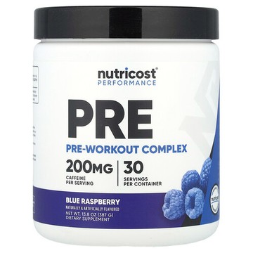 Nutricost, 表現提升，鍛鍊前複合物，藍樹莓味，13.8 盎司（387 克）