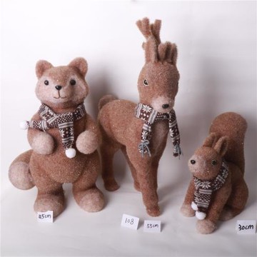 圣誕裝飾品貓頭鷹麋鹿擺件家居裝扮擺設商場櫥窗場景布置美陳擺飾