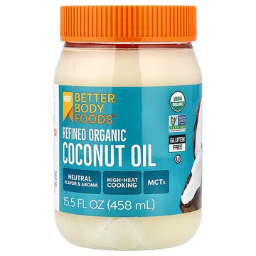BetterBody Foods, 精煉有機椰子油，15.5 液量盎司（458 毫升）