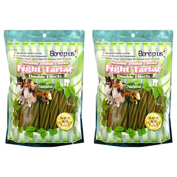 Boneplus 六星雙效草本潔牙棒 360度旋轉清潔 深度清潔 超Q彈材質 增加咀嚼次數  軟骨  300g  2包