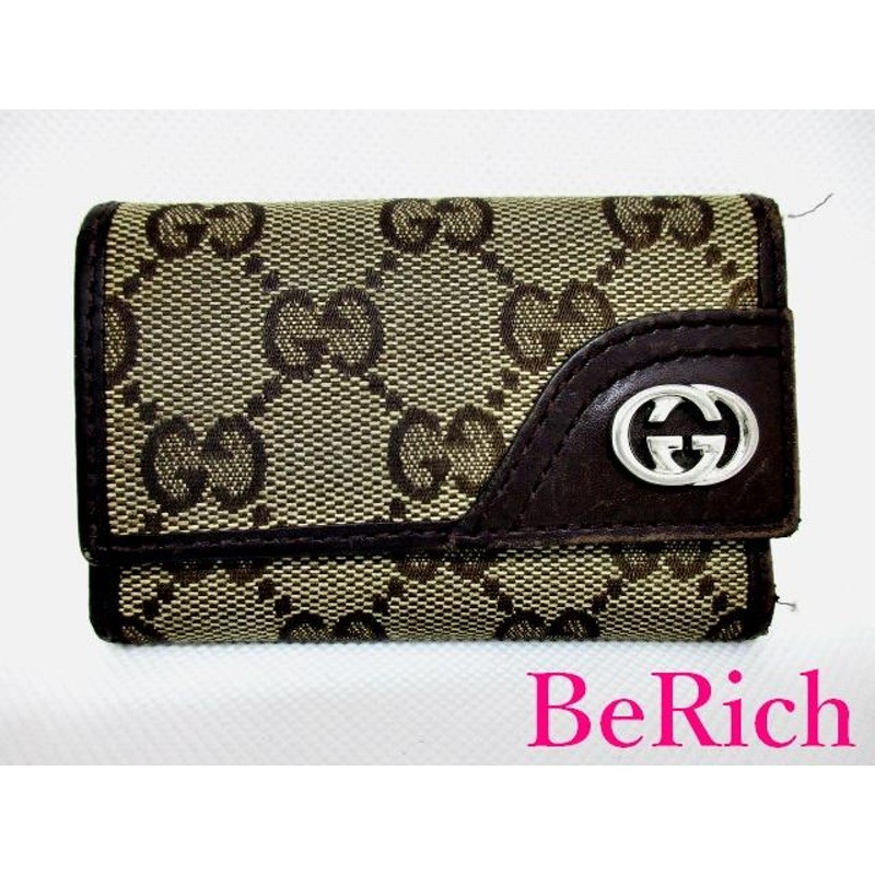 GUCCI GGキャンバス レザー シェリーライン 6連キーケース GUCCI 6連