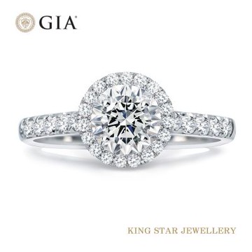 King Star GIA 30分18K金 無色等級 3EX  天然鑽石戒指 滿鑽星光圓滿(F color 八心八箭)