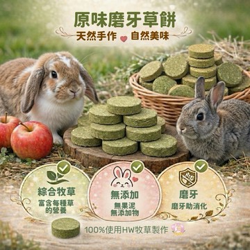 HW｜手工零食系列｜小寵天然原味磨牙圓草餅｜磨牙 草餅 兔子 天竺鼠 龍貓 零食