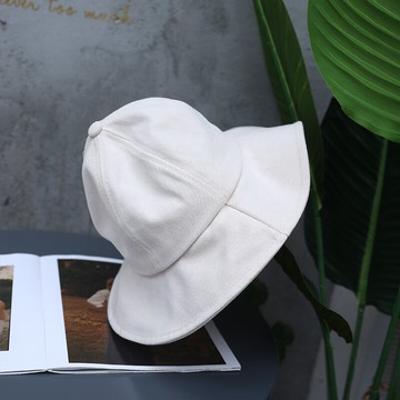 韓版基礎款自然波浪檐漁夫帽春夏新品盆帽夏女防曬布帽遮陽帽折疊1入