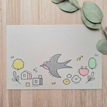 明信片 燕子