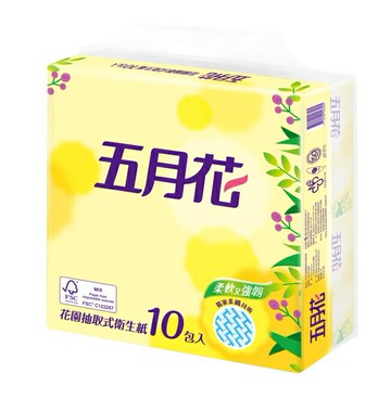 五月花花園版抽取式衛生紙100抽10包