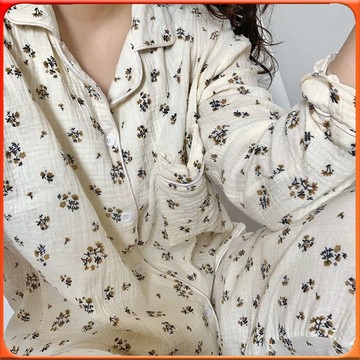 🥇台灣出貨🥇 新款ins網紅長袖開衫睡衣女日係少女碎花春鞦甜美傢居服長褲套裝 ✨️滿額免運✨️147-12-B