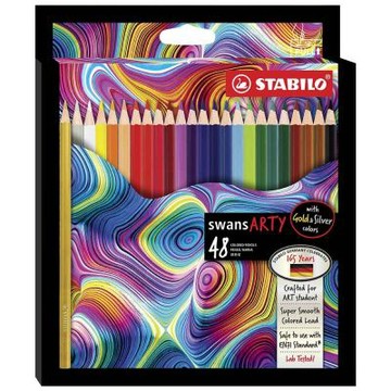 STABILO 德國 思筆樂 Swans ARTY 油性色鉛筆 紙盒 48色組/盒 ST1520/48