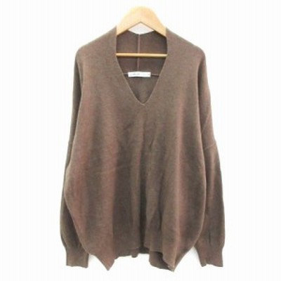 【中古】ニコアンド Niko and.. ニット カットソー 長袖 Vネック L ブラウン 茶 /YM9 レディース