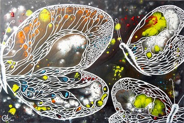 蝴蝶繪畫－盛開