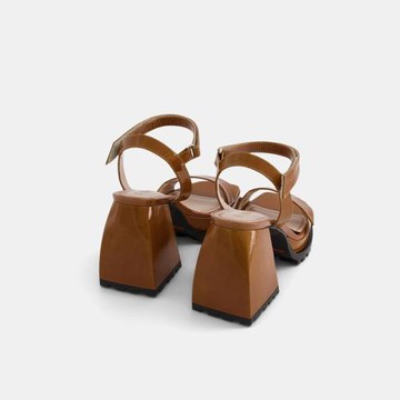 粗跟涼鞋女夏季真皮法式復古厚底防水臺一字帶高跟仙女風羅馬涼鞋