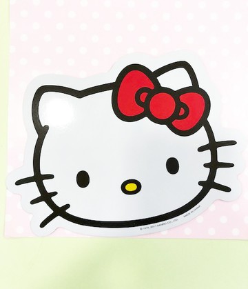 【震撼精品百貨】Hello Kitty 凱蒂貓~凱蒂貓 HELLO KITTY 車用大磁鐵-大頭白