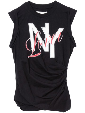 3.1 Phillip Lim - NY Lover-print tank top - women - Cotton - M - Black