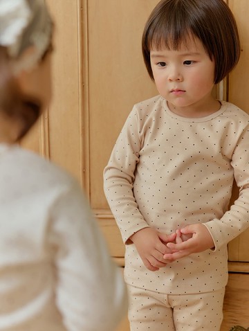 【新品】杏米細點日著-舒棉衣長袖韓國童裝-K66309