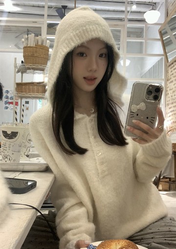 【missy shop】初光漫漫半開襟連帽毛衣-92540