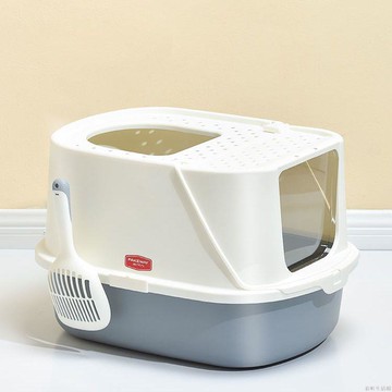 貓砂盆防外濺頂入全封閉式貓廁所前掀大空間沙盆防臭抽屜款貓沙盤