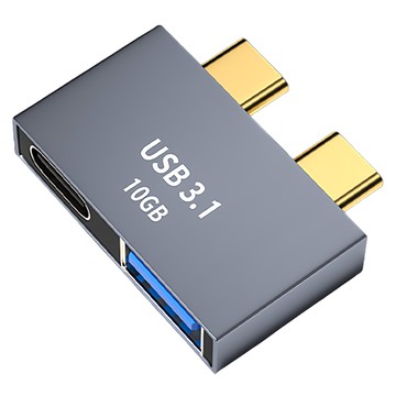 UniSync MacBook Pro/Air 雙Type-C轉Type-C/USB3.1 高速10GB轉接器 鋁合金外殼 輕巧便攜  5P02XSR01PTD7  1個