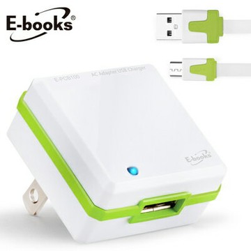 【文具通】E-books B9 AC轉USB快速充電傳輸組白 E-PCB100WH【APP滿額下單10%點數(單一帳號最高1000點)】10/31止