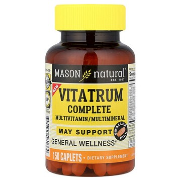 Mason Natural, Vitatrum Complete 多維生素/多礦物質，150 粒膠囊