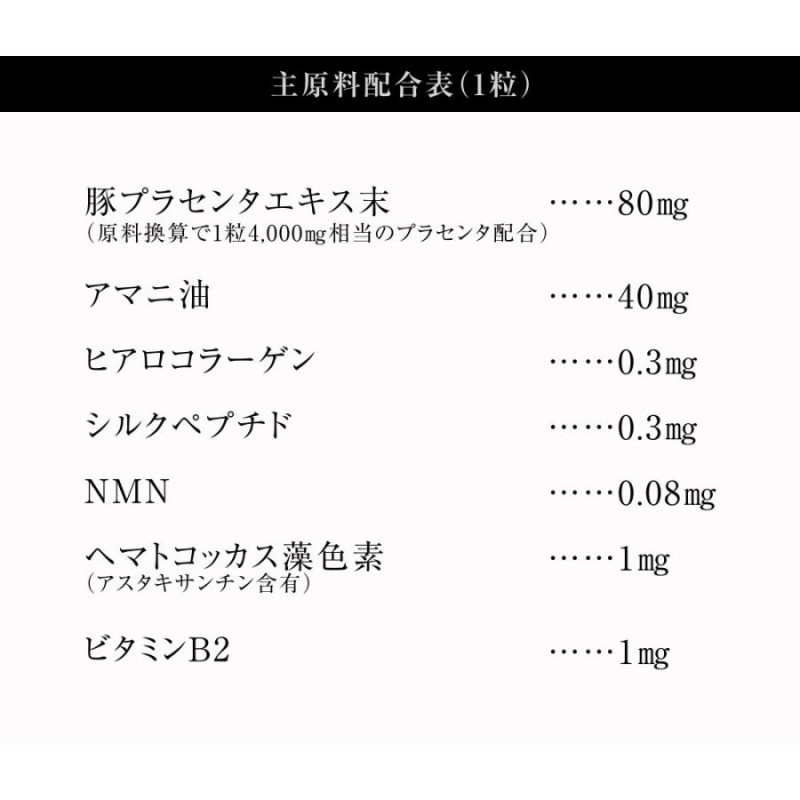 NMN 配合 カプセルに4,000mg配合 50倍濃縮プラセンタ 約3ヵ月分 NMN