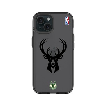 iPhone 15 Clear 酷墨灰 - NBA - B&W-密爾瓦基公鹿 Milwaukee Bucks B&W