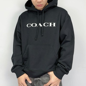 【New START精品服飾-員林】現貨 Coach 刺繡經典字母 厚磅 帽T 長袖上衣 長袖 寬版
