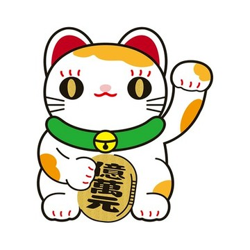 佳墨玻璃靜電貼-招財貓 ESR25-01