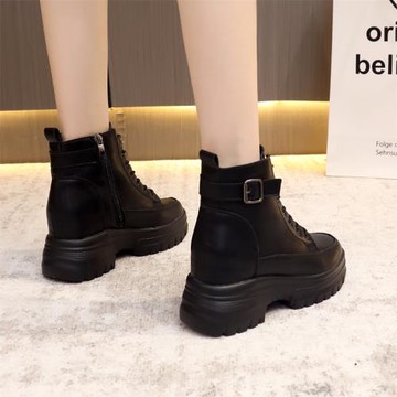 皮毛一體雪地靴子冬季防滑馬丁靴女內增高短靴厚底高跟羊毛棉靴女