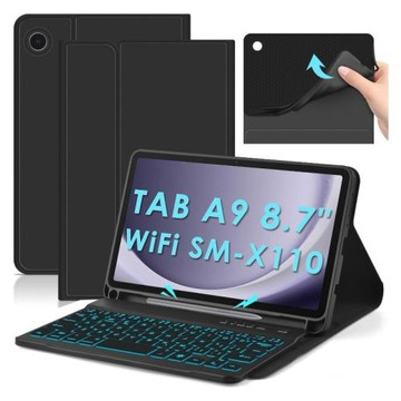 適用三星tab A9背光可拆卸藍牙鍵盤磁吸保護套筆槽A7Lite 8.7英寸
