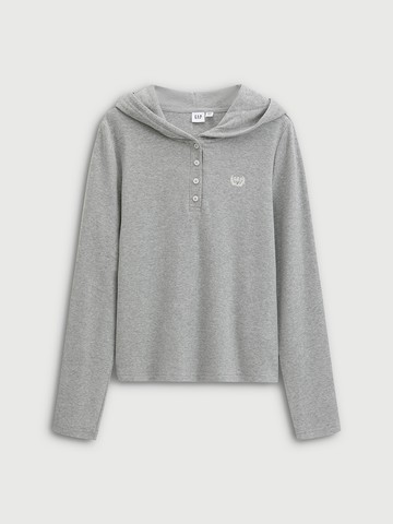 女裝 Logo刺繡帽T-淺灰色