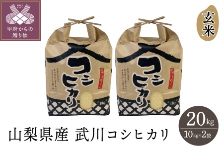 山梨県産武川コシヒカリ 玄米20kg(10kg×2袋)
