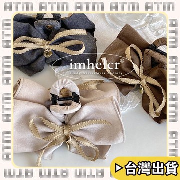 🔥臺灣出貨🔥可開發票✅輕飾時光韓版布藝蝴蝶結標抓夾復古氣質時尚百搭後腦勺盤髮夾鯊魚夾頭飾