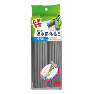 任-3M 百利輕巧型吸水膠棉拖把補充包2入