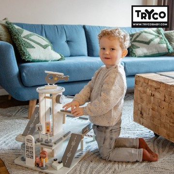 周歲禮物【Tryco】大型木製停車場