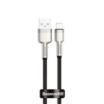【Baseus 倍思】USB轉Lightning快充線 2.4A 倍思金屬卡福樂 蘋果充電線 1m/2m